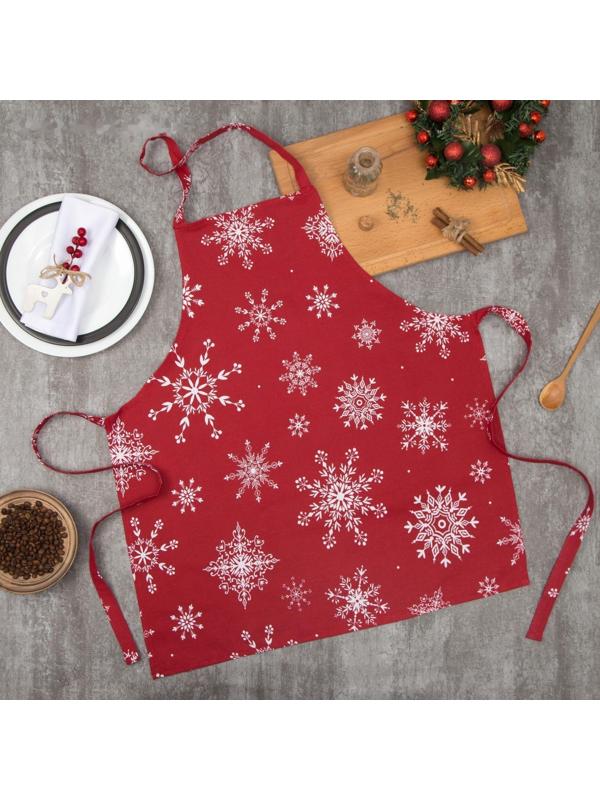 Фартук «Доляна» Белые снежинки 60х65 см, 100% хлопок, 164 г/м2