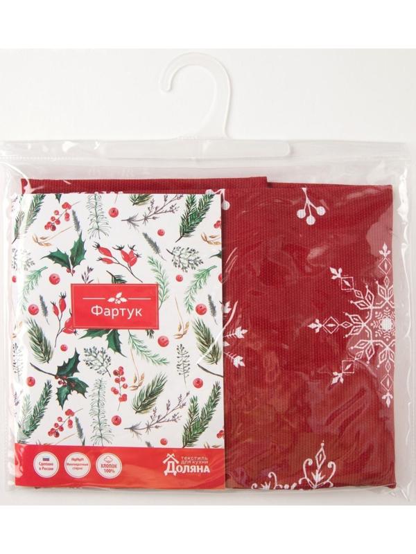 Фартук «Доляна» Белые снежинки 60х65 см, 100% хлопок, 164 г/м2