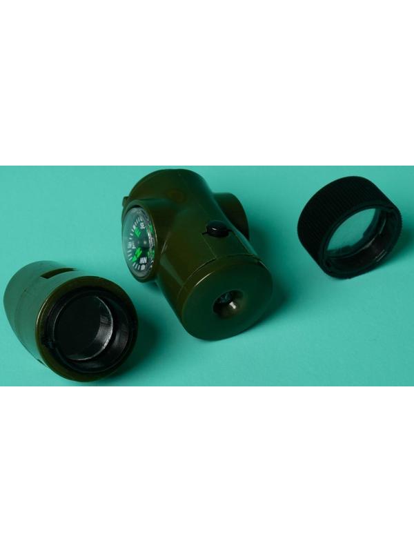 Набор героя «Разведчик», 7 в 1: свисток, компас, фонарик, термометр, зеркало, лупа