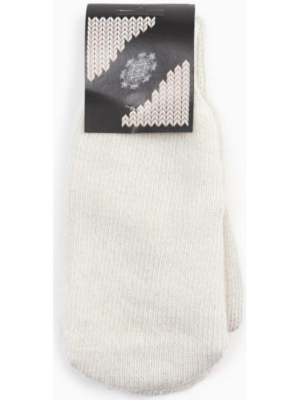 Варежки женские шерстяные, цвет белый, размер 20-22