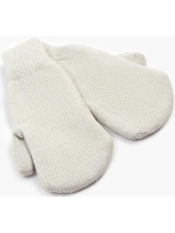 Варежки женские шерстяные, цвет белый, размер 20-22