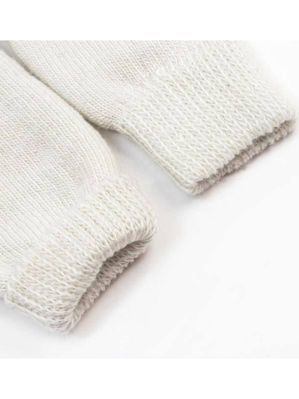 Варежки женские шерстяные, цвет белый, размер 20-22