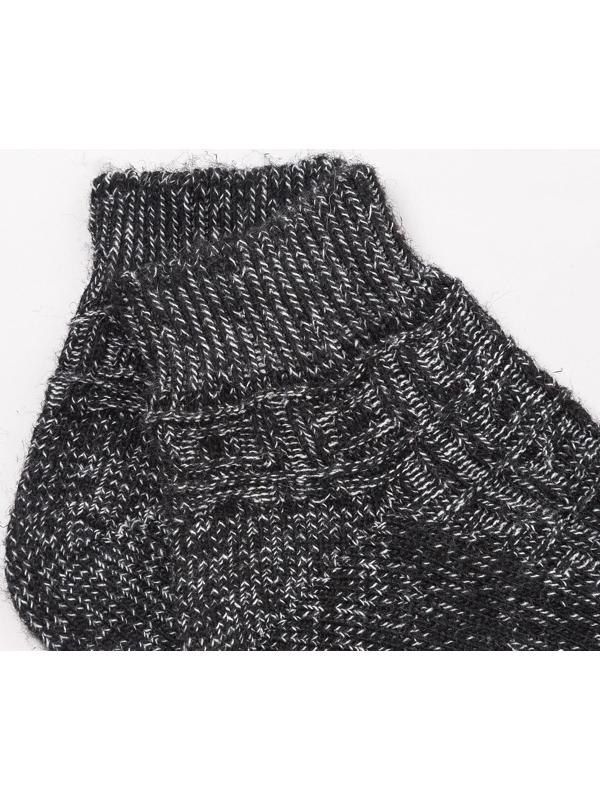 Носки мужские шерстяные укороченные цвет чёрный рисунок, размер 27