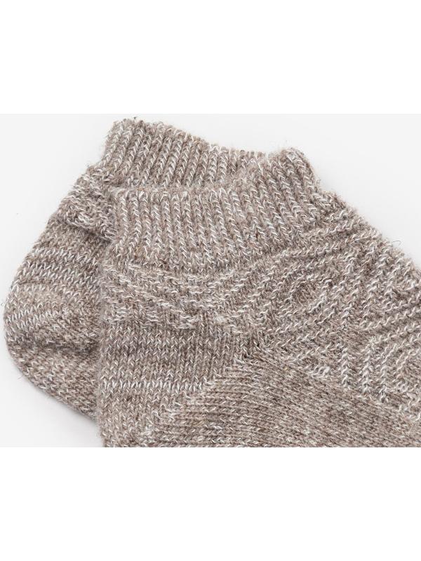 Носки мужские шерстяные укороченные цвет бежевый рисунок, размер 29