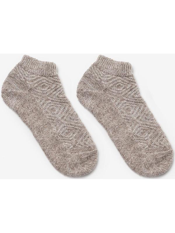 Носки мужские шерстяные укороченные цвет бежевый рисунок, размер 29