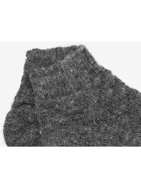 Носки шерстяные укороченные, цвет тёмно-серый рисунок, размер 25