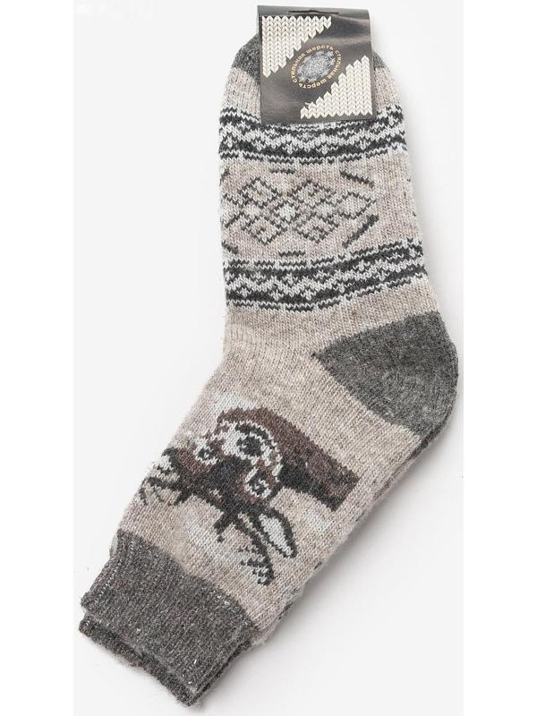 Носки шерстяные, цвет лён, размер 27