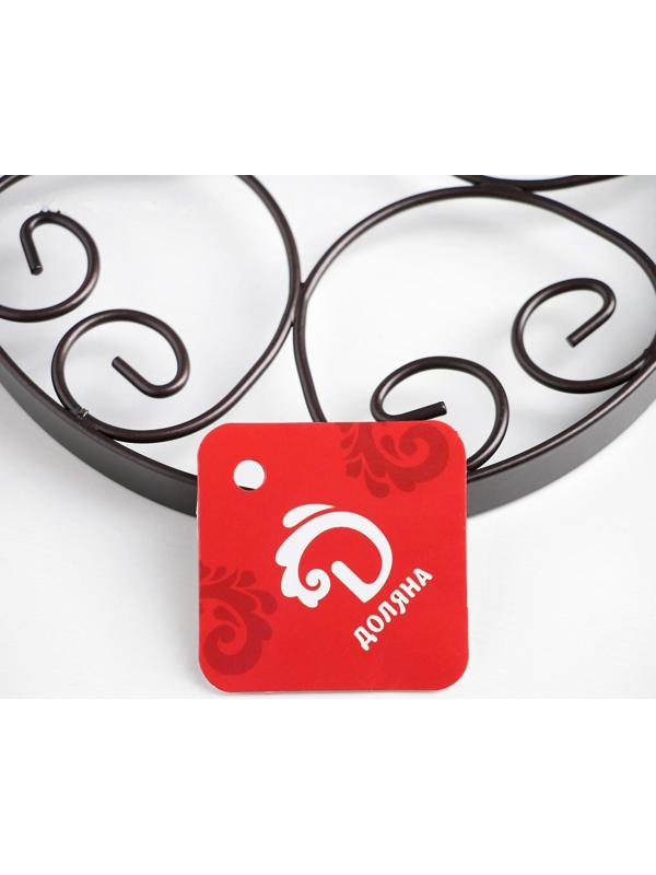 Подставка под горячее на ножках с ручкой Доляна «Сердца», 25,5×16,3 см, цвет коричневый