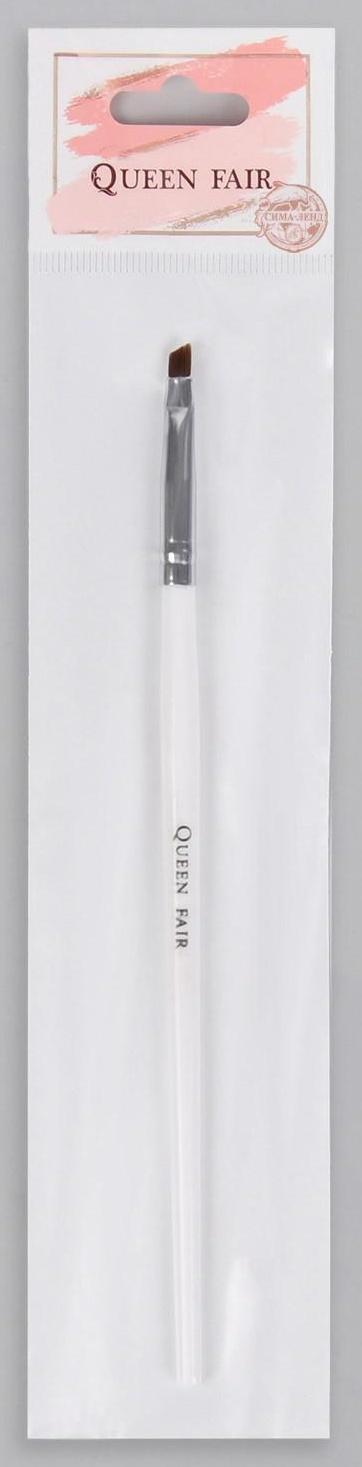 Кисть для наращивания и дизайна ногтей, скошенная, 17,5 см, d=5 × 4 мм, цвет белый