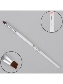 Кисть для наращивания и дизайна ногтей, скошенная, 17,5 см, d=5 × 4 мм, цвет белый