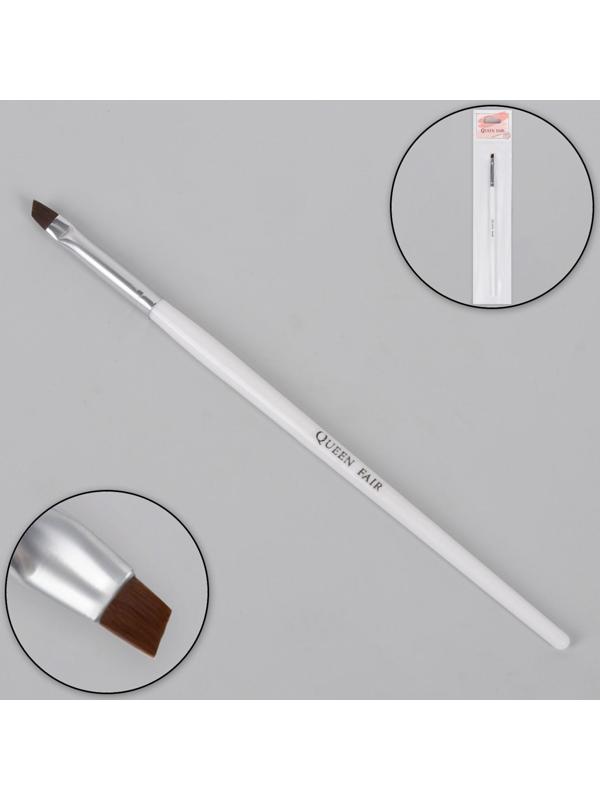 Кисть для наращивания и дизайна ногтей, скошенная, 17,5 см, d=5 × 4 мм, цвет белый