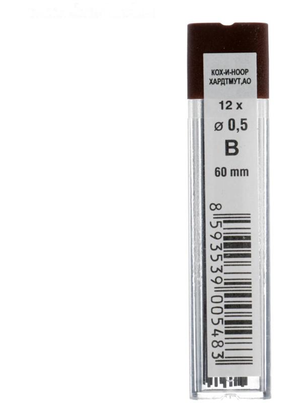 Набор грифелей для механических карандашей 3 футляра 0.5 мм Koh-I-Noor 4152 B, 12 штук в футляре (1161796)