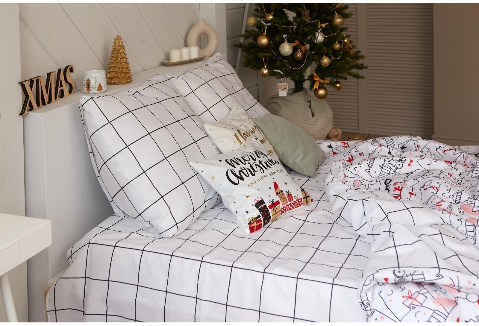 Постельное белье Этель Дуэт Xmas cat 143*215 см - 2 шт, 240*220 см, 70*70 см - 2 шт