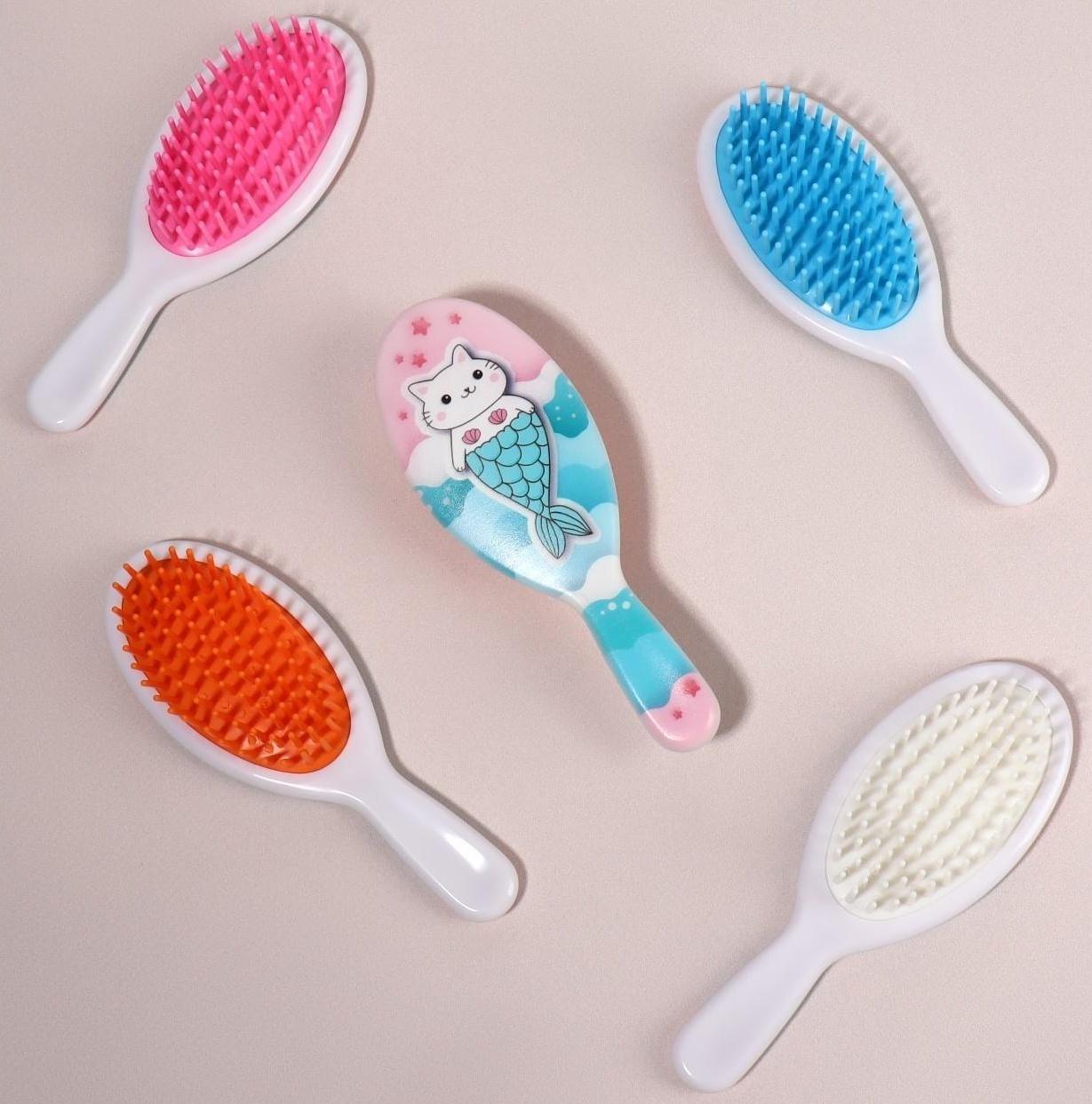 Расчёска массажная, 4,5 × 13 см, цвет МИКС