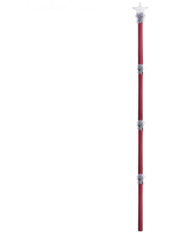 Посох Деда Мороза, красный, 1,6 м