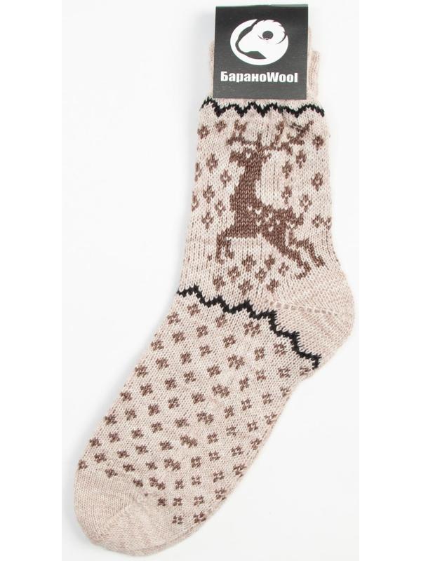 Носки женские шерстяные, цвет бежевый, размер 23-25