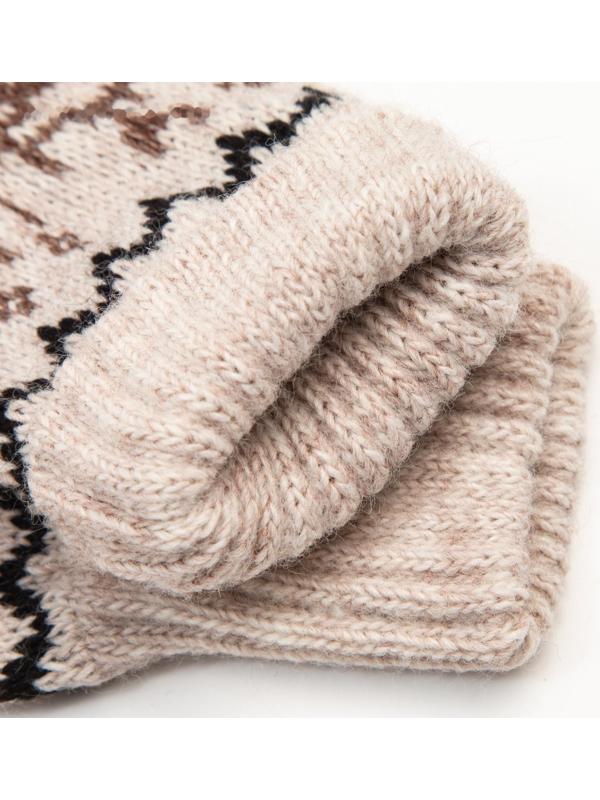 Носки женские шерстяные, цвет бежевый, размер 23-25