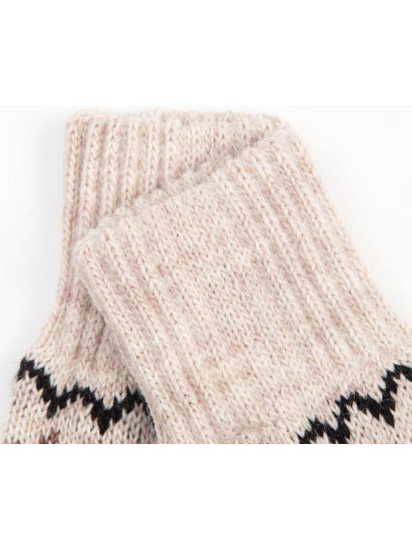 Носки женские шерстяные, цвет бежевый, размер 23-25