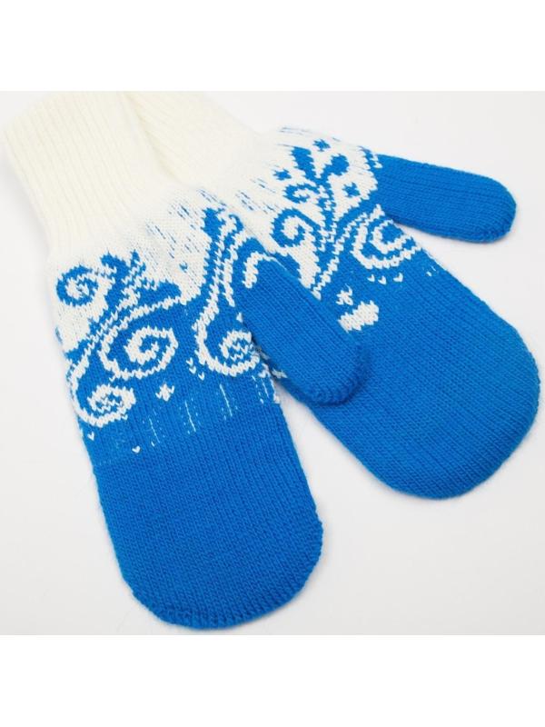 Варежки женские, цвет синий, размер 18