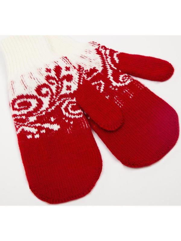 Варежки женские, цвет красный, размер 18