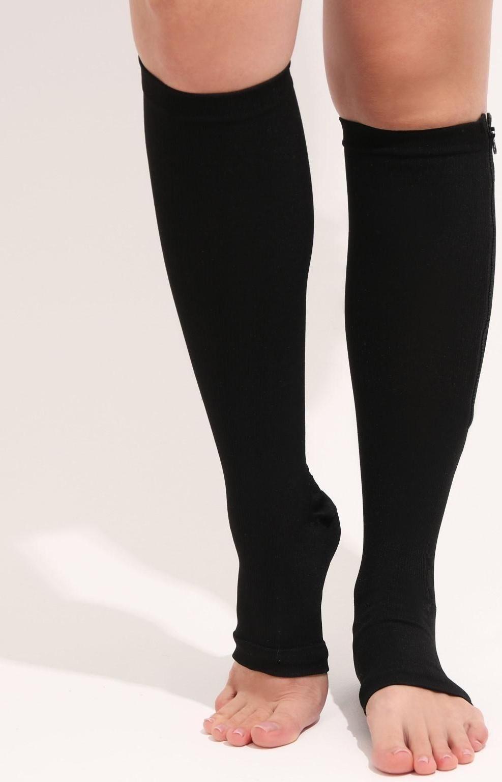 Чулки утягивающие, универсальные, L-XL р-р, пара, цвет чёрный