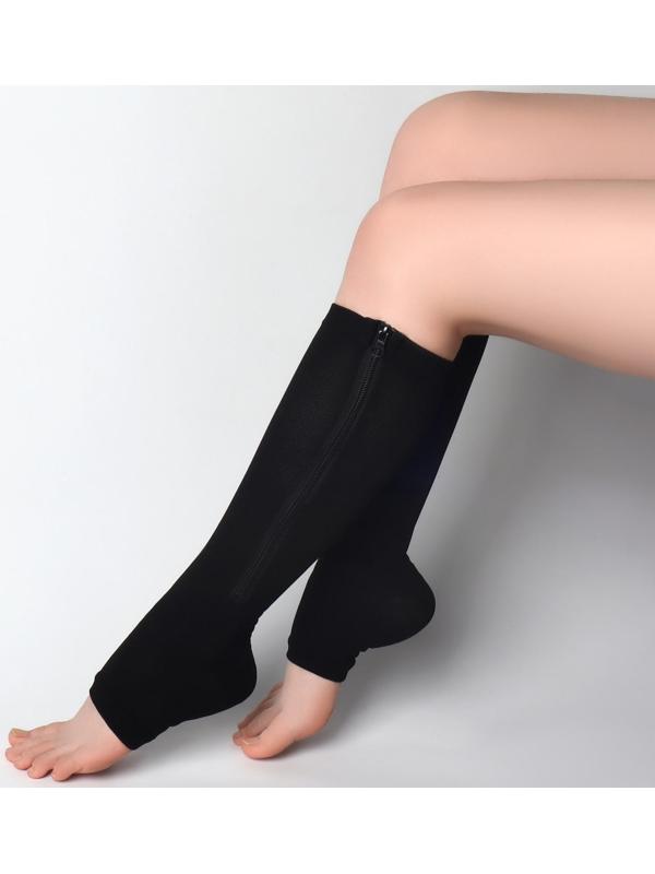 Чулки утягивающие, универсальные, L-XL р-р, пара, цвет чёрный