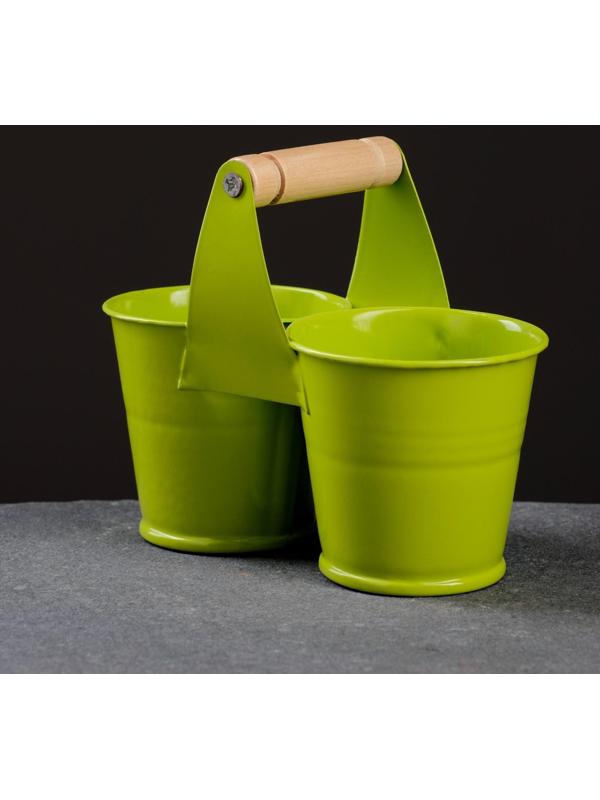 Кашпо двойное с ручкой 11*5*8,5см