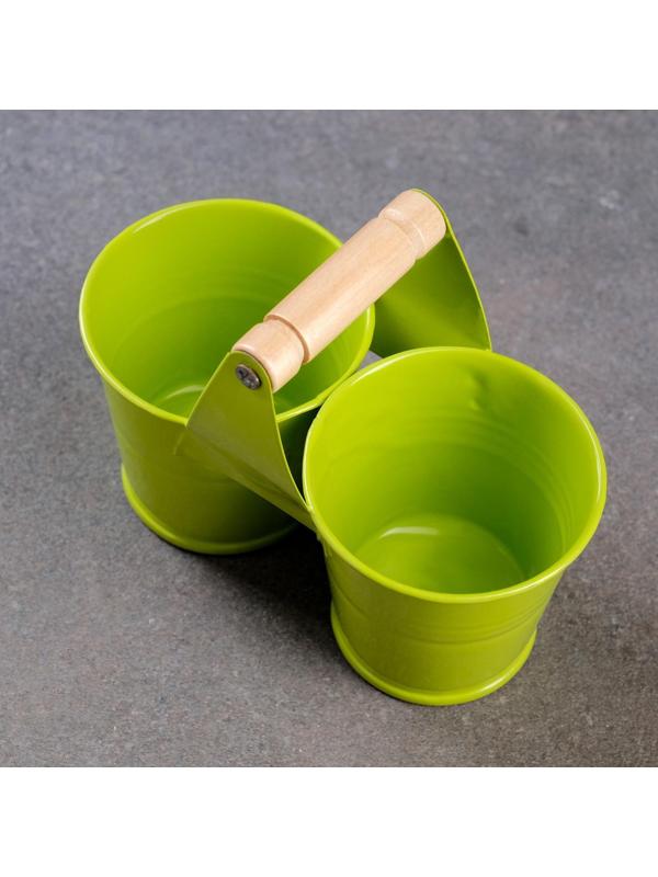 Кашпо двойное с ручкой 11*5*8,5см