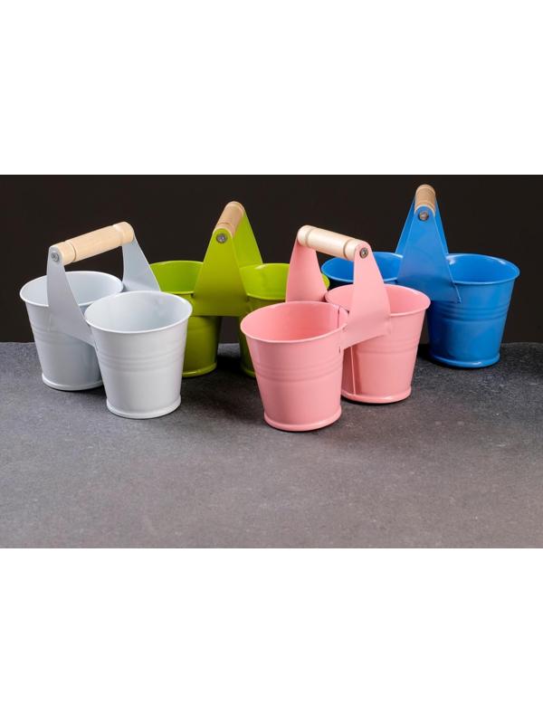 Кашпо двойное с ручкой 11*5*8,5см