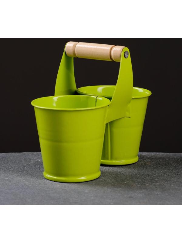 Кашпо двойное с ручкой 11*5*8,5см