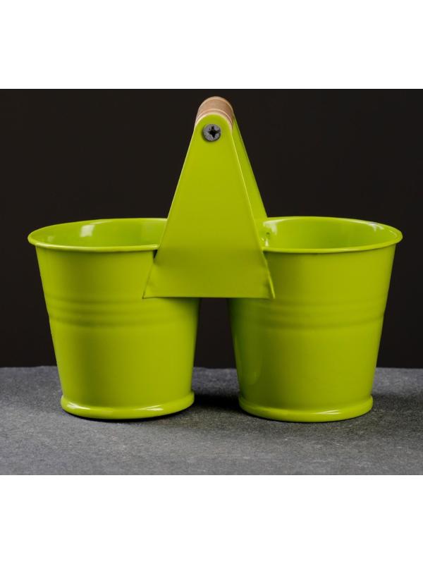 Кашпо двойное с ручкой 11*5*8,5см