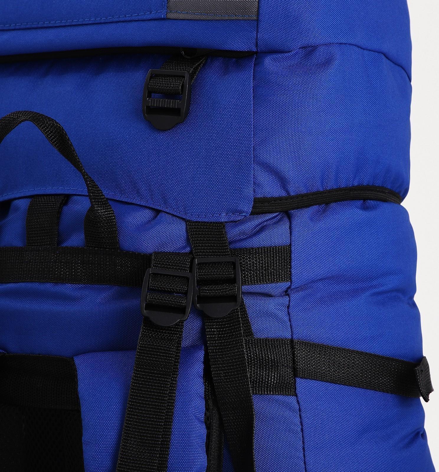 Рюкзак туристический, 90 л, отдел на шнурке, наружный карман, 2 боковые сетки, цвет синий/серый