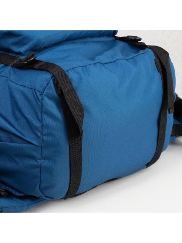 Рюкзак туристический, 90 л, отдел на шнурке, наружный карман, 2 боковые сетки, цвет синий/серый