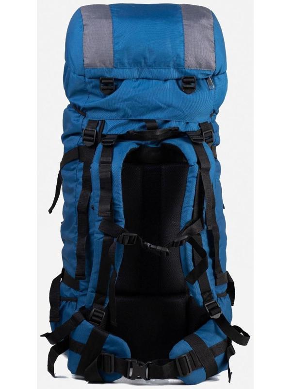 Рюкзак туристический, 90 л, отдел на шнурке, наружный карман, 2 боковые сетки, цвет синий/серый
