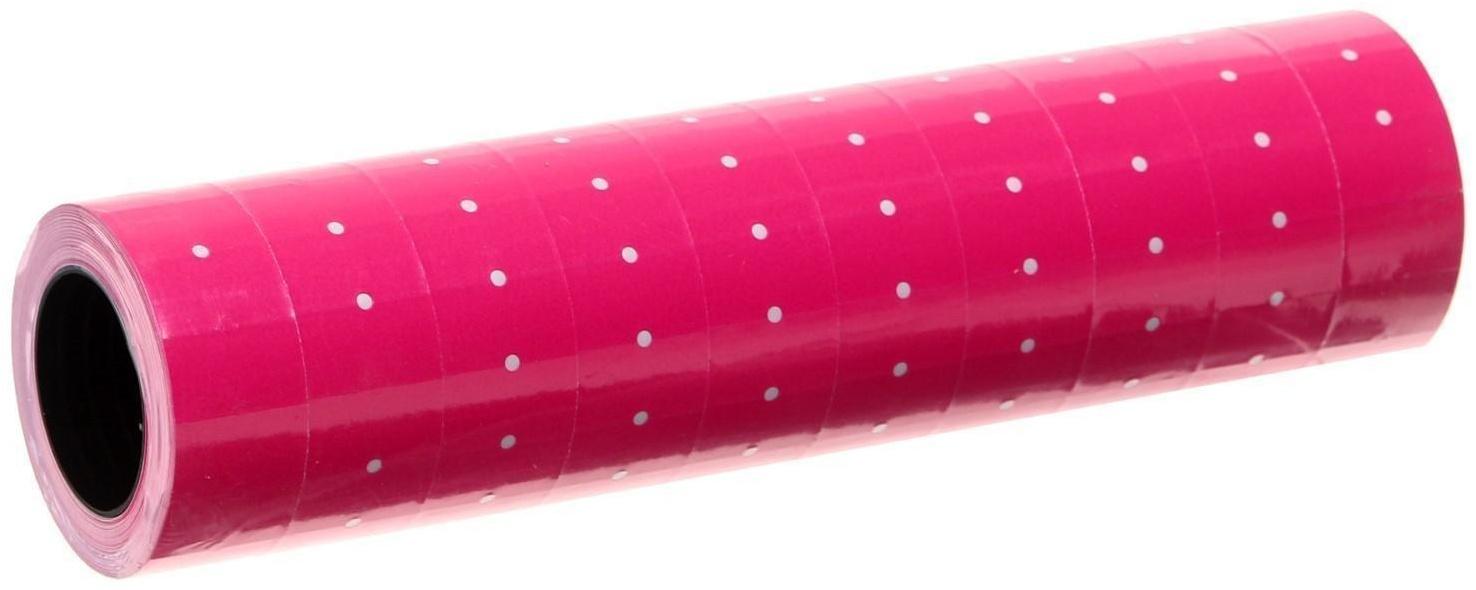 Этикет-лента 21 х 12 мм, прямоугольная, малиновая, 500 этикеток