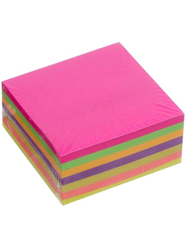 Блок с липким краем 51 мм х 51 мм, 250 листов, 7 цветов пастельные+флуоресцентные