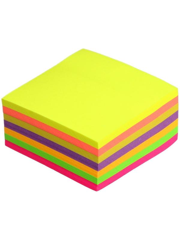 Блок с липким краем 51 мм х 51 мм, 250 листов, 7 цветов пастельные+флуоресцентные