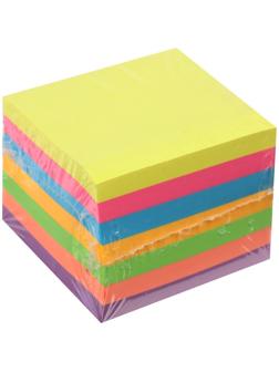 Блок с липким краем 51 мм х 51 мм, 400 листов, пастель/флуоресцентный, 7 цветов