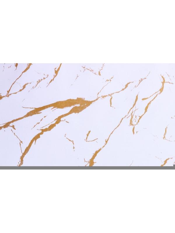 Клеёнка столовая на тканевой основе Доляна «Мрамор», ширина 137 см, рулон 20 м, цвет бело-золотой