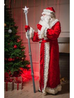 Посох Деда Мороза, 1,6 м, белый