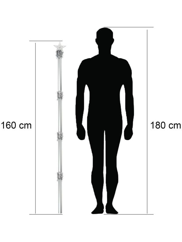 Посох Деда Мороза, 1,6 м, белый