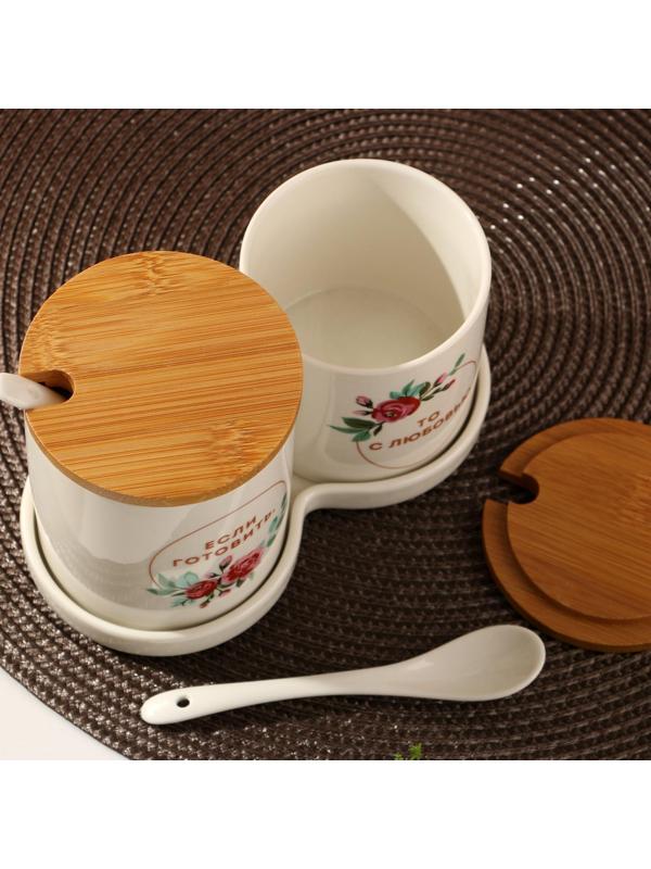 Набор банок для хранения «Готовить с любовью», 400 мл, 250 мл, 2 шт