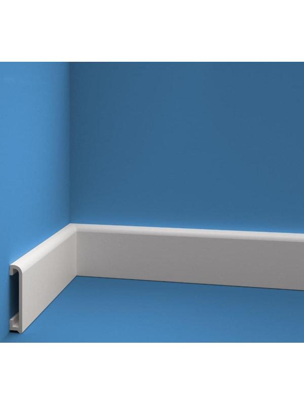 Плинтус пластиковый ударопрочный белый 80х16х2000мм