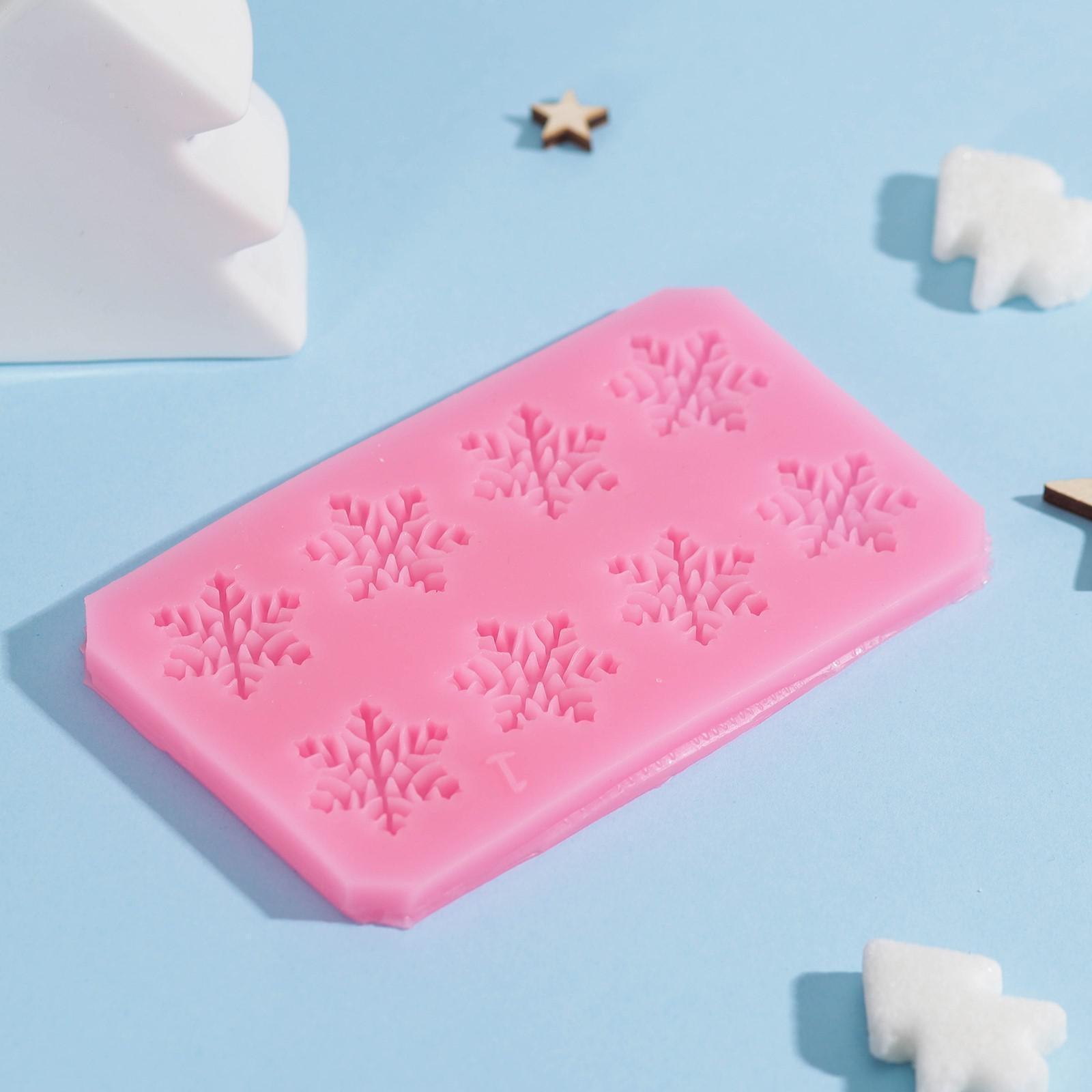 Силиконовый молд «Снегопад», 11×6,8×0,6 см, цвет розовый