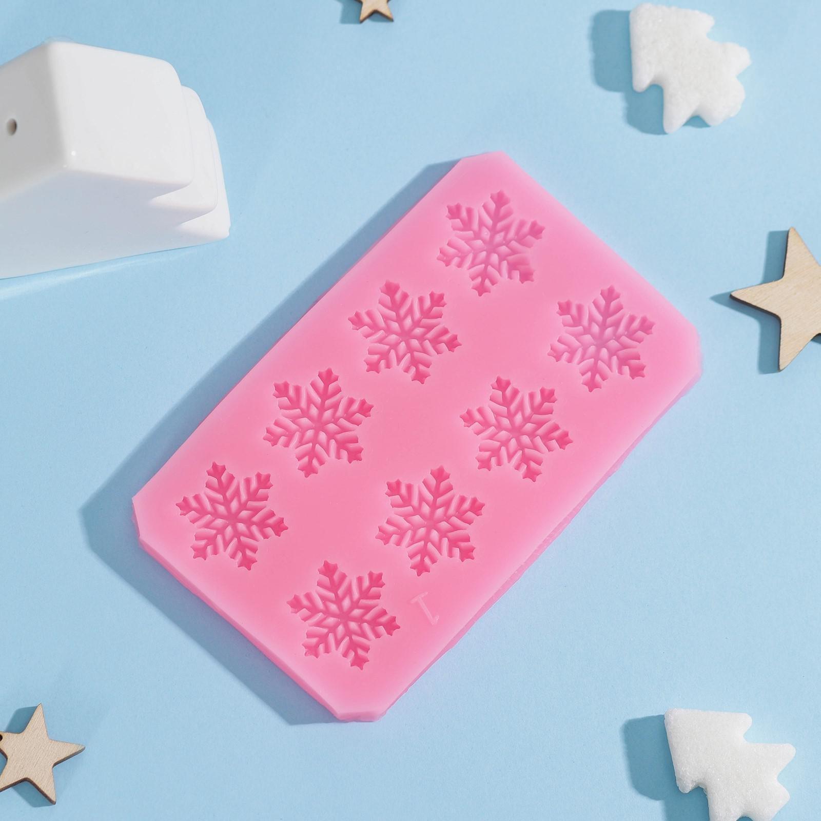 Силиконовый молд «Снегопад», 11×6,8×0,6 см, цвет розовый