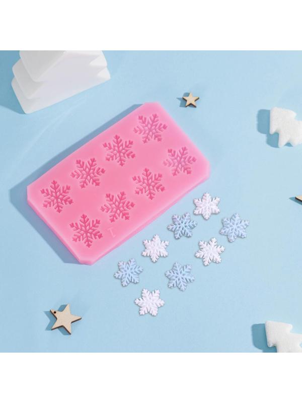 Силиконовый молд «Снегопад», 11×6,8×0,6 см, цвет розовый