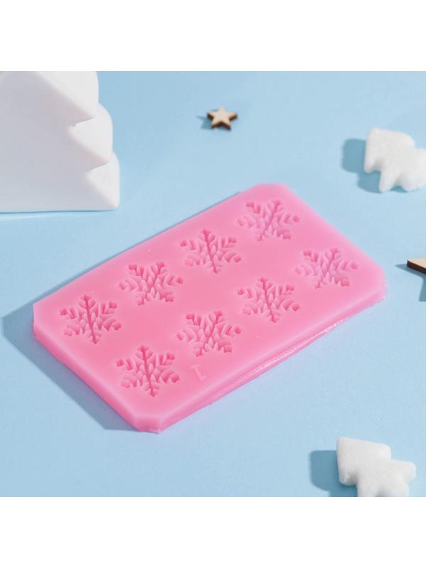 Силиконовый молд «Снегопад», 11×6,8×0,6 см, цвет розовый