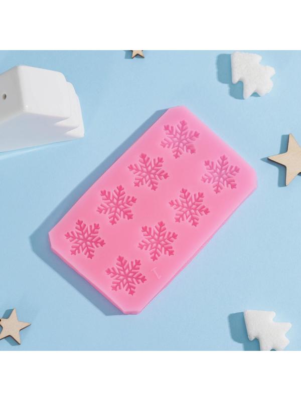 Силиконовый молд «Снегопад», 11×6,8×0,6 см, цвет розовый