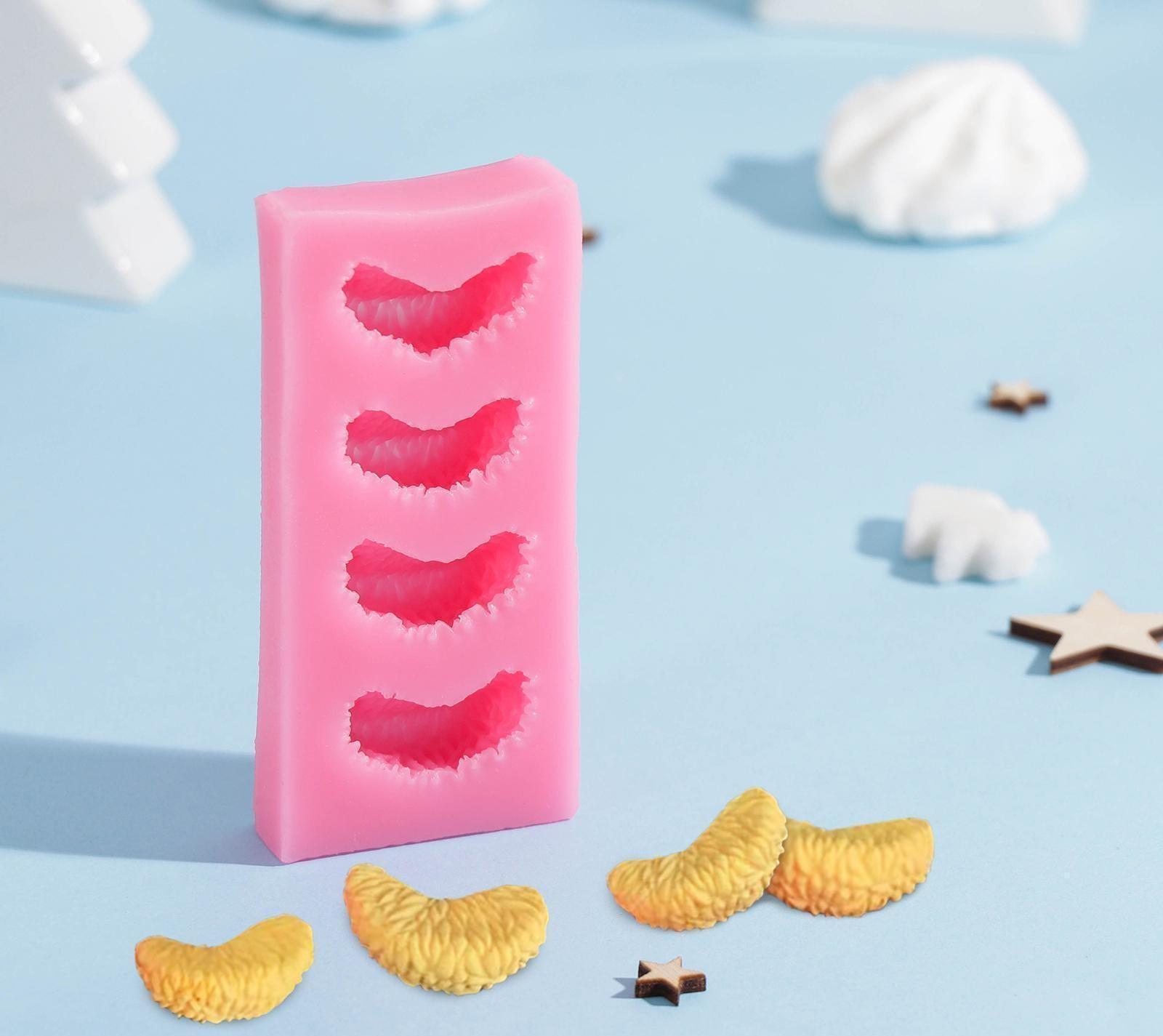 Силиконовый молд Доляна «Дольки мандарина», 11×5×2 см, цвет МИКС