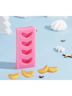 Силиконовый молд Доляна «Дольки мандарина», 11×5×2 см, цвет МИКС